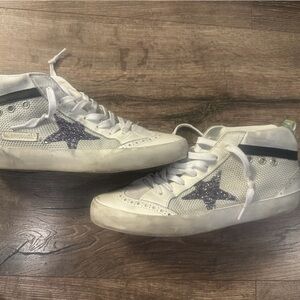 Golden Goose Mid Star  (Limited Edition) White Silver Glitter Star- glitter sole